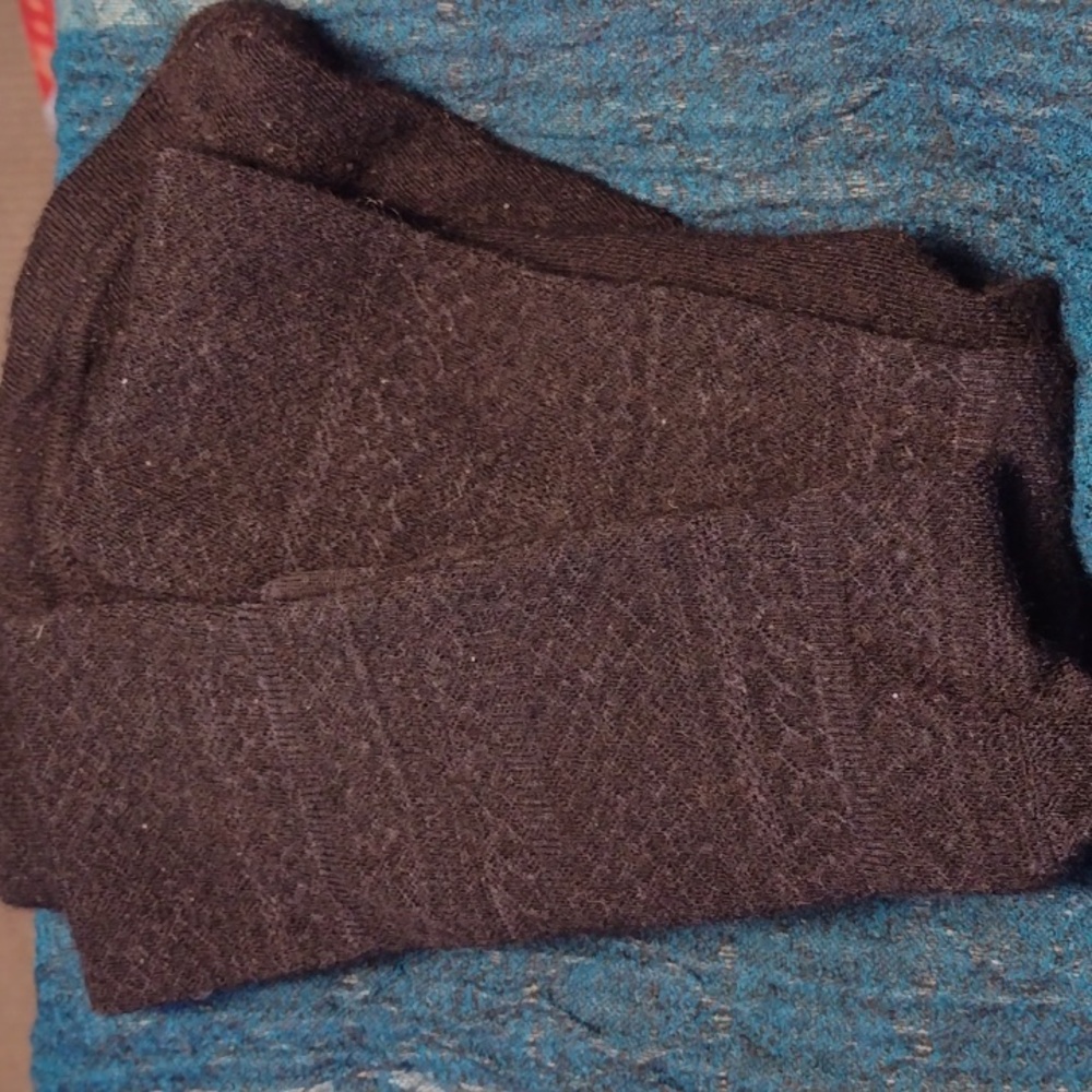 Smartwool Two Pair, Small Brown and Black Footed Patterned Tights - Picture 4 of 8